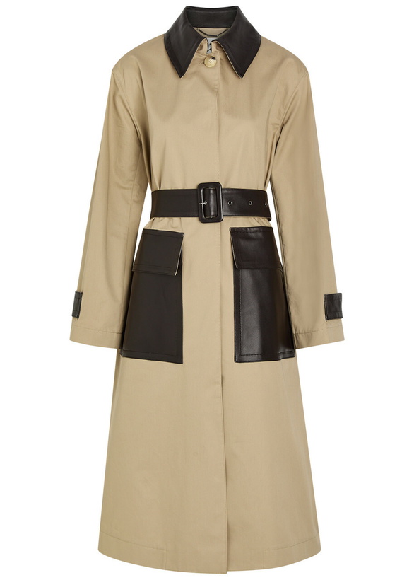 Photo: Joseph Zaman Belted Leather and Cotton Coat Camel