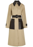 Joseph Zaman Belted Leather and Cotton Coat Camel