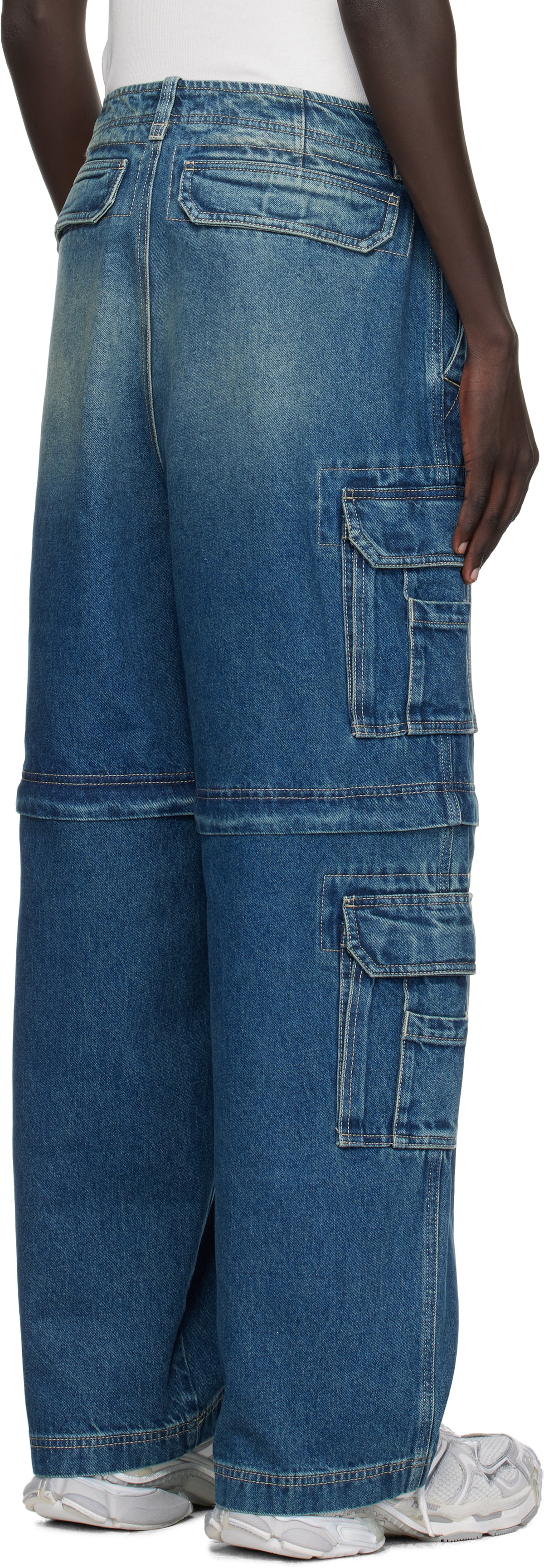 VETEMENTS Blue Hip-Hop Denim Cargo Pants