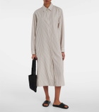 The Row Chihiro striped cotton shirt dress