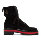 Mr and Mrs Italy Black Combat Boots