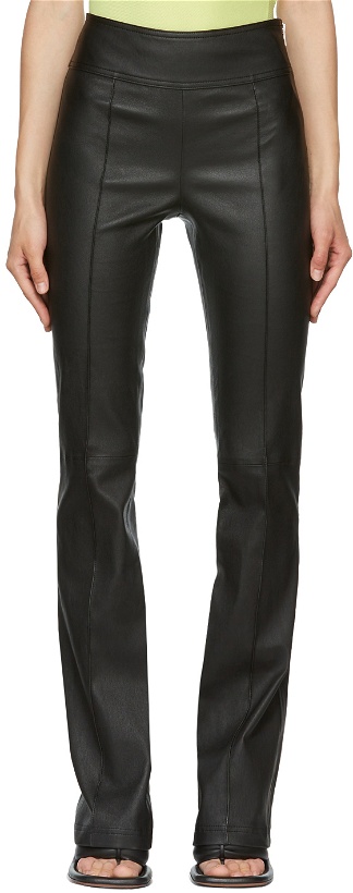 Photo: Helmut Lang Black Leather Bootcut Trousers