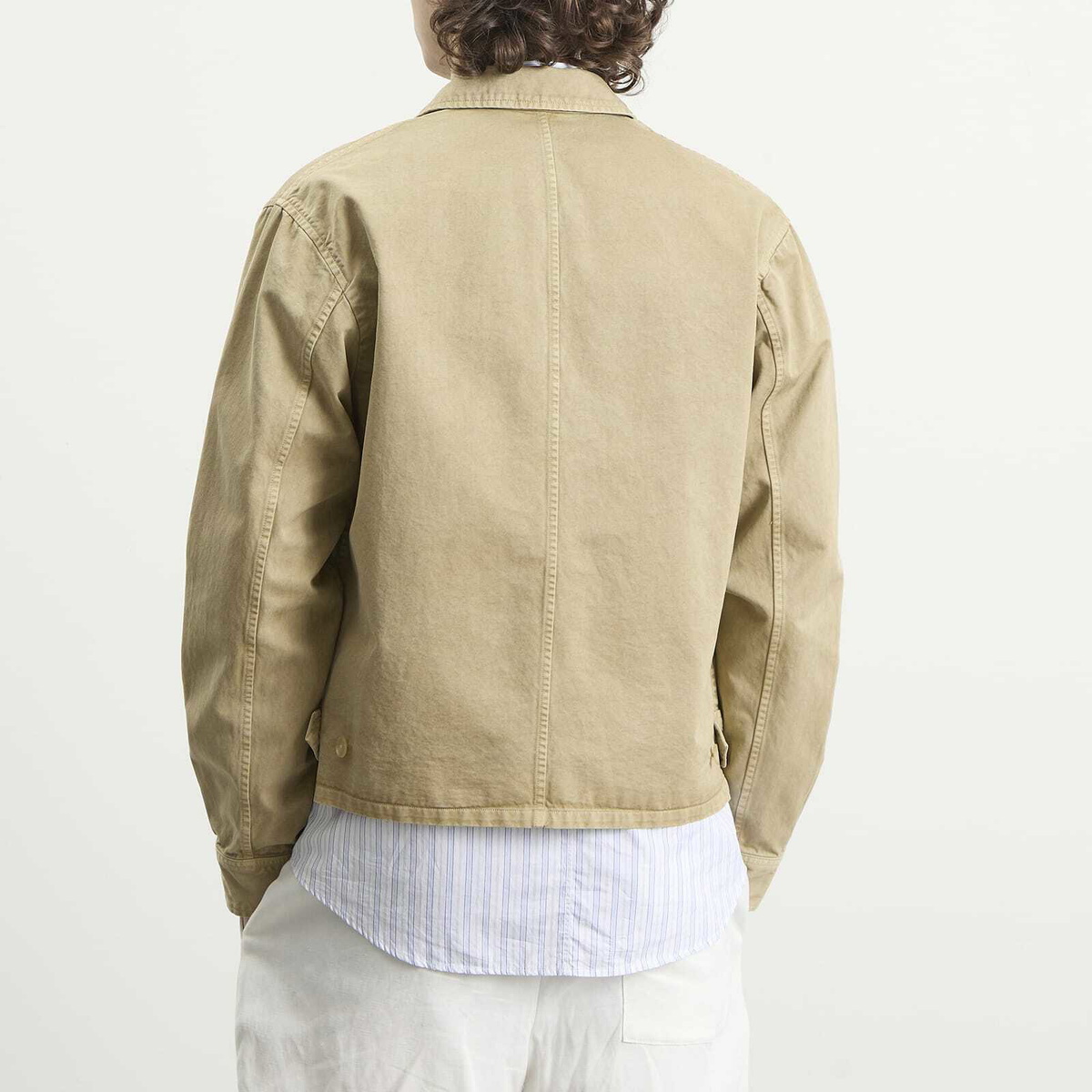 Auralee Men's Garment-Dyed Finx Light Chino Blouson in Beige