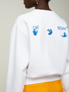 OFF-WHITE Pen Logo Crop Jersey Crewneck Sweatshirt