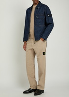 Stone Island Cotton Ripstop Straight-leg Cotton Trousers Sand