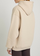 Tala Logo-embroidered Hooded Cotton-blend Sweatshirt Beige