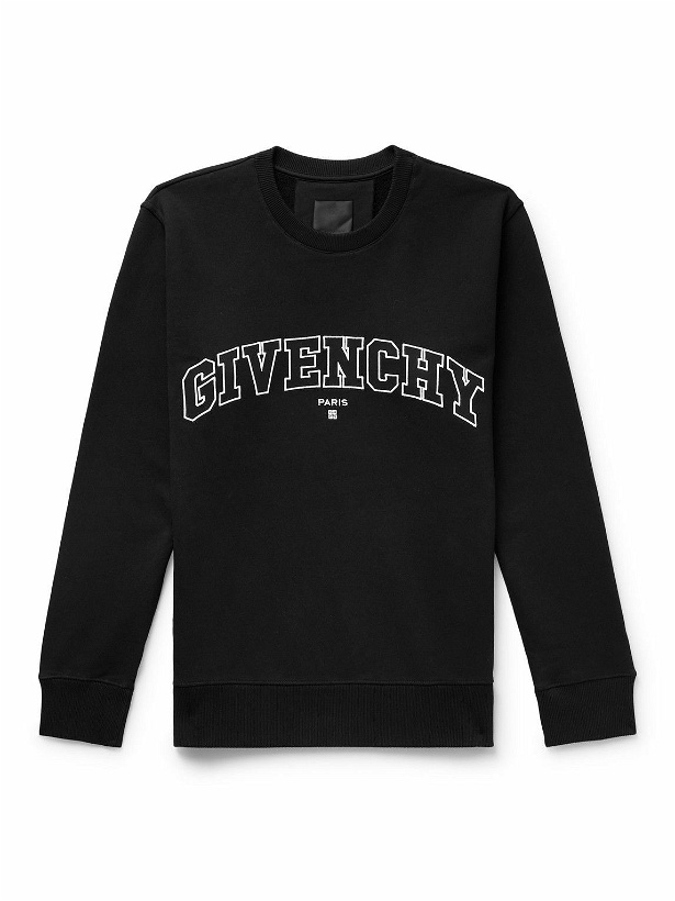 Photo: Givenchy - Logo-Embroidered Cotton-Jersey Sweatshirt - Black
