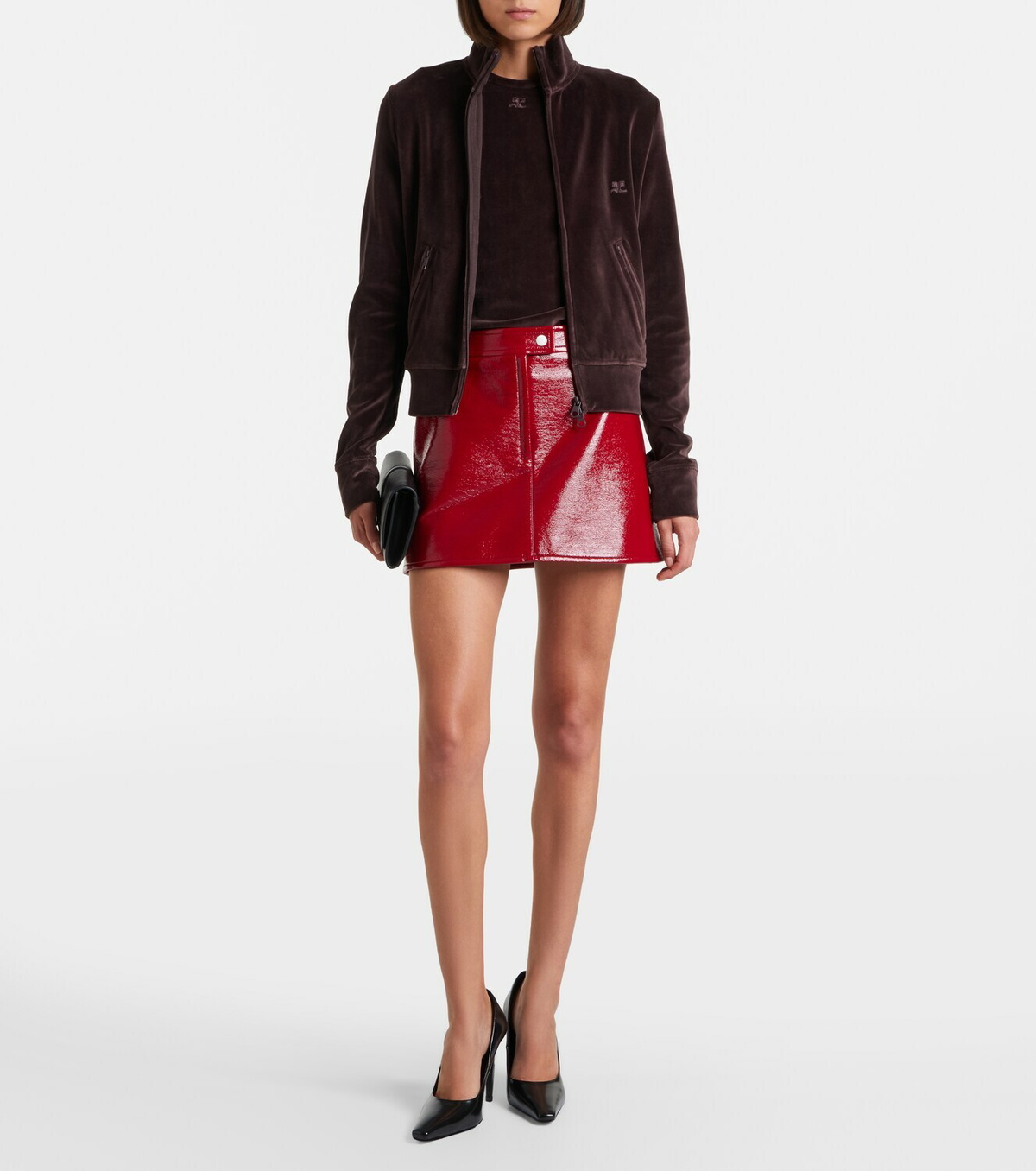 Courrèges Cotton-blend velvet track jacket