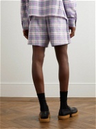 4SDesigns - Straight-Leg Checked Wool-Blend Bouclé Drawstring Shorts - Pink