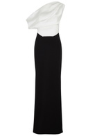 Solace London Kara Satin and Crepe Maxi Dress Cream