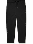 Moncler - Tapered Embellished Jersey Sweatpants - Black