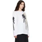 Simone Rocha White Ribbon Rosette Print Long Sleeve T-shirt