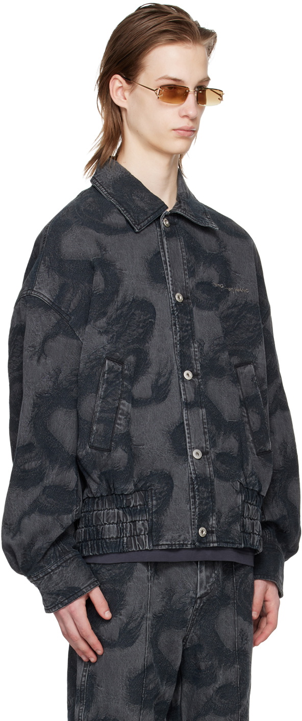 Feng Chen Wang Black Dragon Denim Jacket