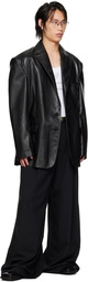 LU'U DAN Black CLOT Edition Oversized Tailored Faux-Leather Blazer