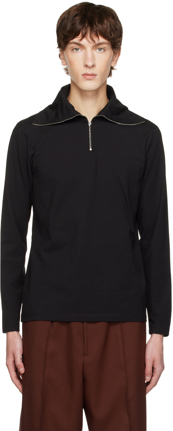Jil Sander Black Zip Sweatshirt