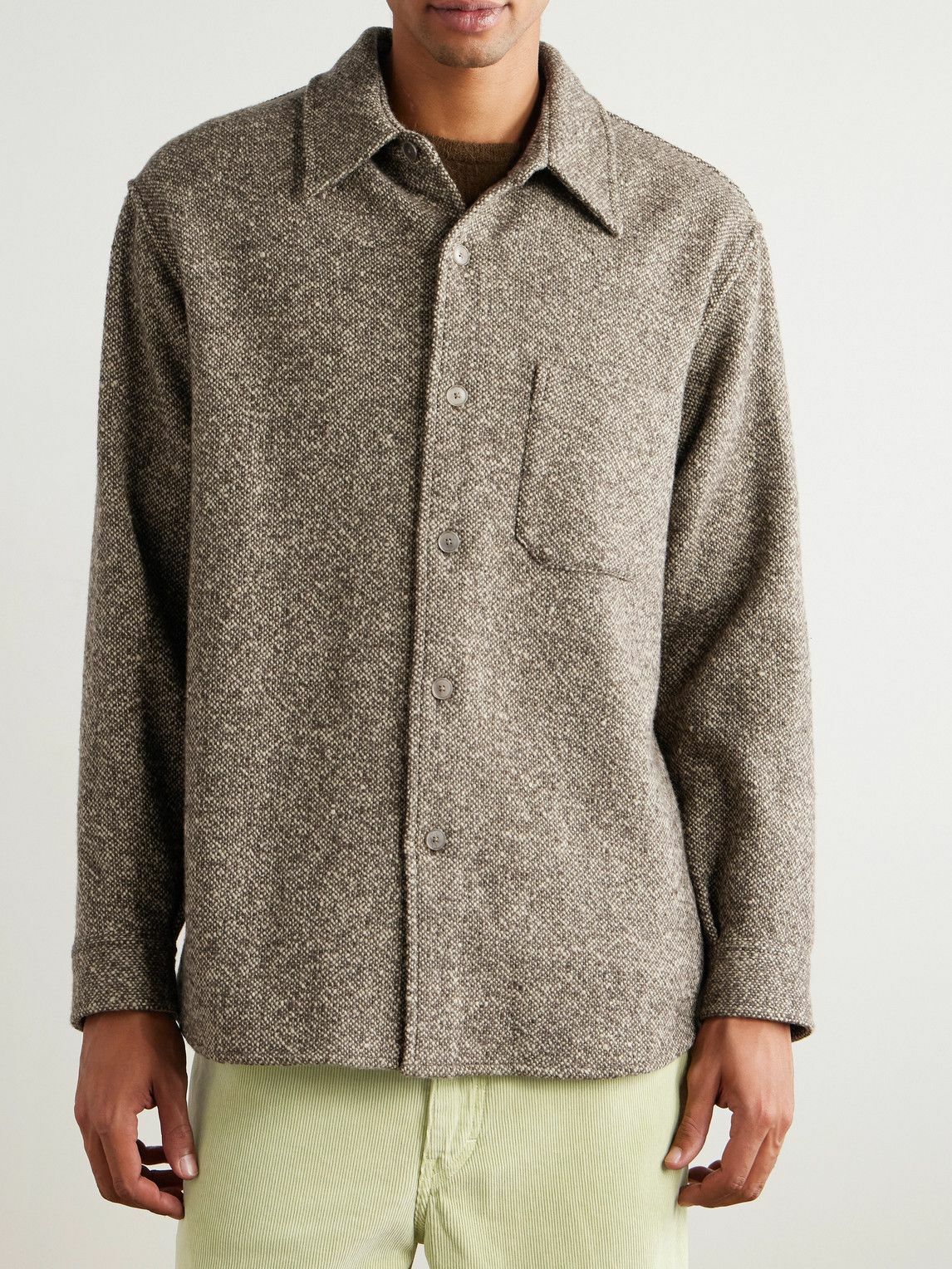 Auralee - Wool-Tweed Shirt Jacket - Brown Auralee