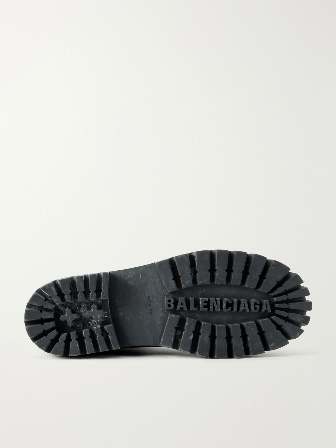 Balenciaga - Combat Strike Distressed Canvas Ankle Boots - Black