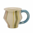 Damson Madder Women's Angular Mug - Stripes in Yellow/Green 