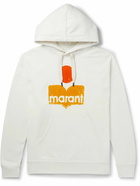 Isabel Marant - Logo-Flocked Cotton-Blend Jersey Hoodie - White