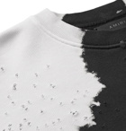 AMIRI - Oversized Distressed Tie-Dyed Loopback Cotton-Jersey Sweatshirt - Men - Black