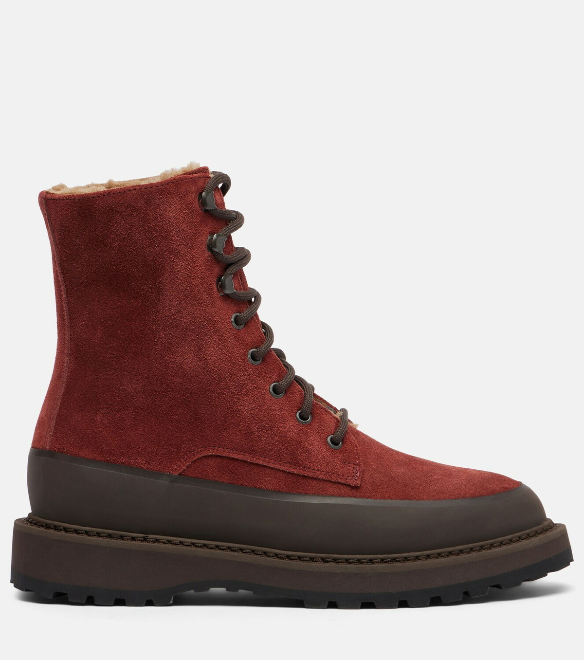 Le Monde Béryl Dolomite shearling-lined suede combat boots