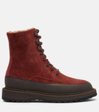 Le Monde Béryl Dolomite shearling-lined suede combat boots