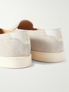 Brunello Cucinelli - Leather-Trimmed Suede Slip-On Sneakers - Neutrals