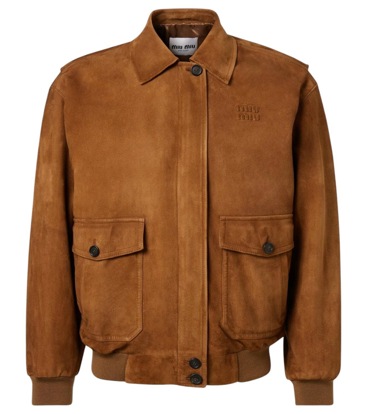 Miu Miu Logo embroidered technical jacket Miu Miu