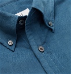 Dunhill - Button-Down Collar Cotton-Corduroy Shirt - Blue