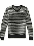 Club Monaco - Houndstooth Jacquard-Knit Wool Sweater - Gray