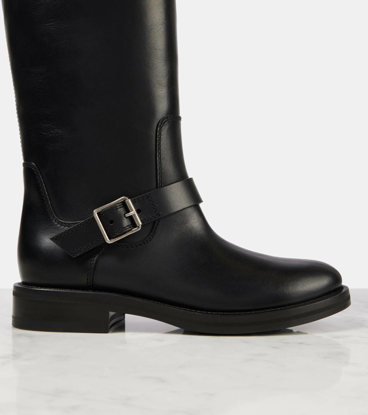 Saint Laurent River leather knee-high biker boots Saint Laurent