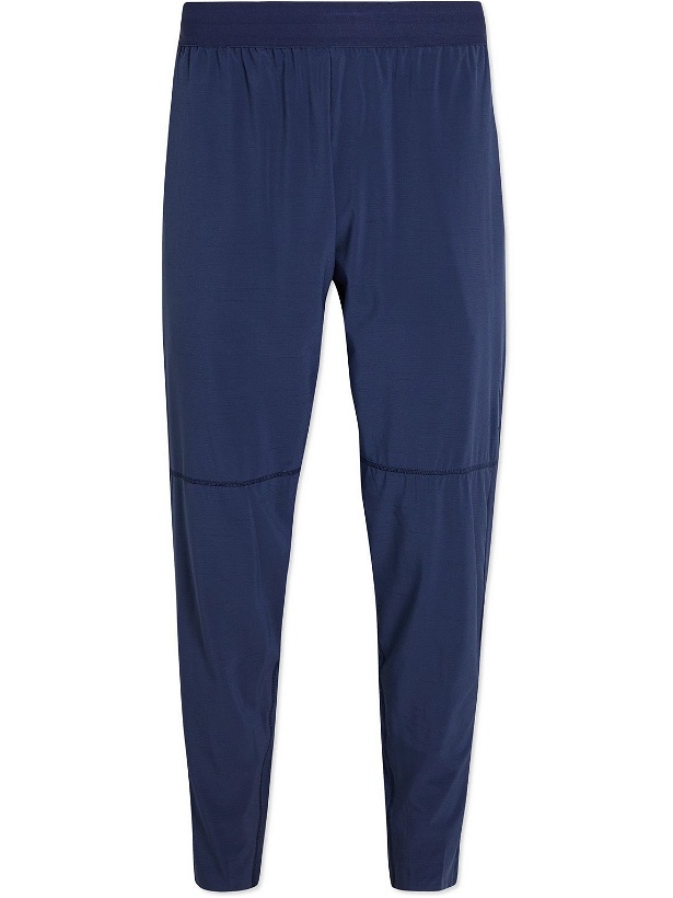 Photo: Nike Training - Tapered Mesh-Panelled Dri-FIT Yoga Sweatpants - Blue