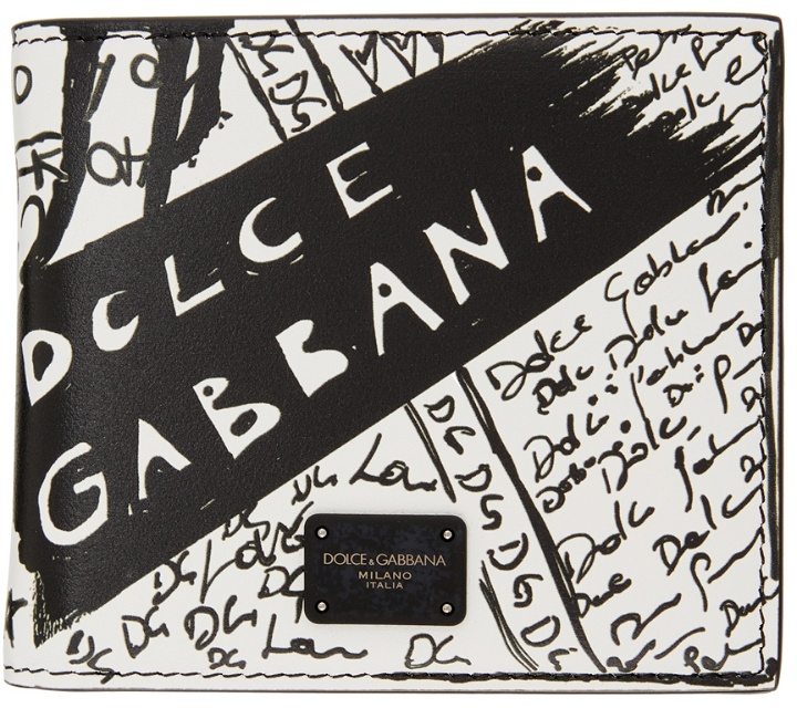 Photo: Dolce & Gabbana Black & White Graffiti Bifold Wallet