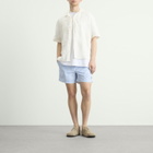 Calvin Klein Men's Medium Drawstring Swim Shorts in Penny Stripe/Blue Descent
