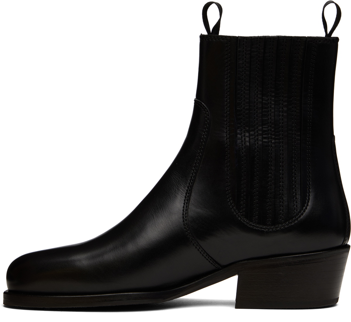 LEMAIRE Black Leather Chelsea Boots