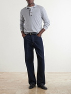 Eleventy - Cotton and Cashmere-Blend Polo Shirt - Gray