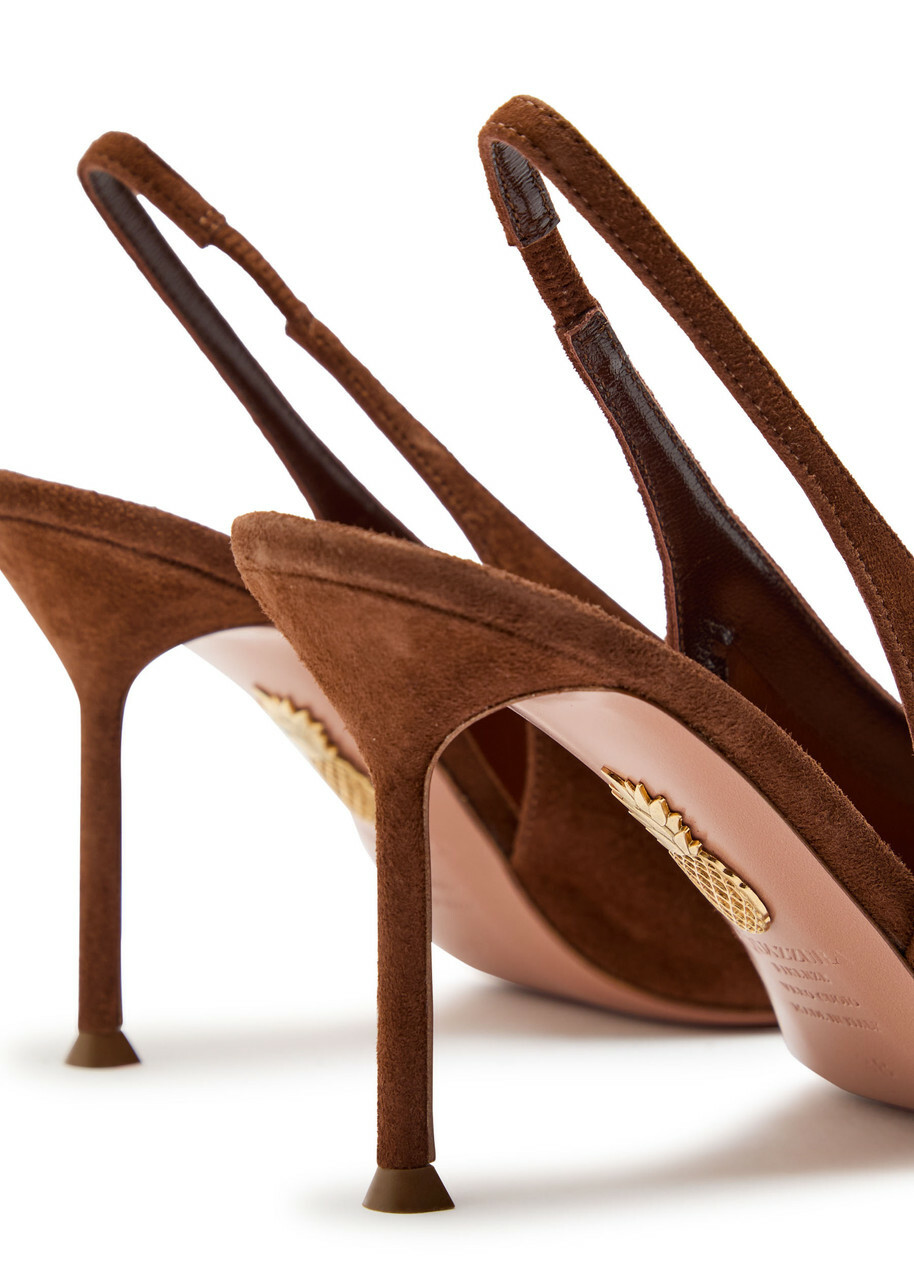 Aquazzura Voltaire 85 Suede Slingback Pumps