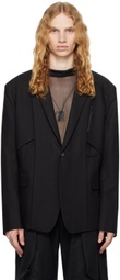 CARNET-ARCHIVE Black Architectural Tailored Blazer