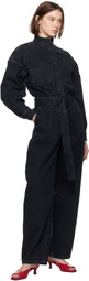 FRAME Black 'The Cocoon' Denim Jumpsuit