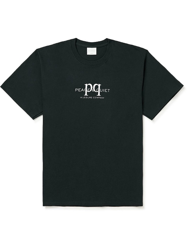 Photo: Museum Of Peace & Quiet - Leisure Logo-Print Cotton-Jersey T-Shirt - Black