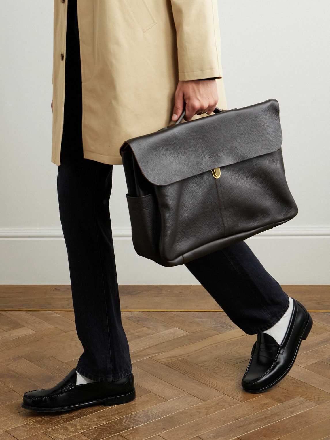 Bleu de Chauffe - Charles Full-Grain Leather Briefcase