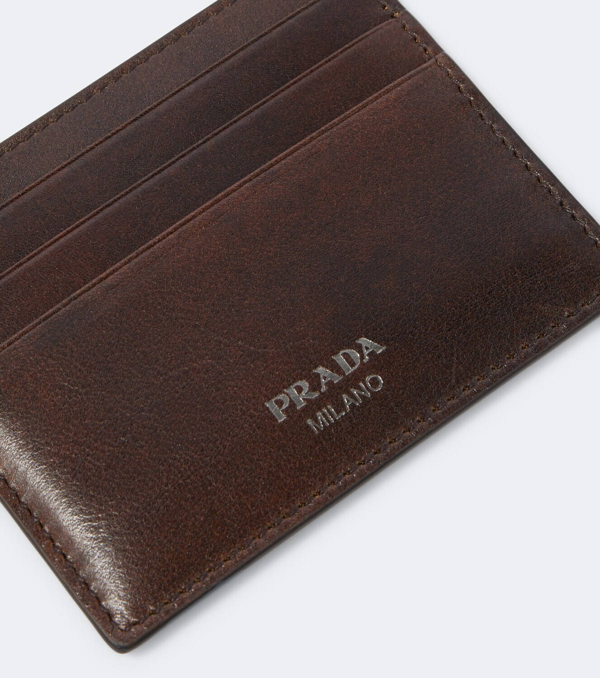 Prada Logo leather card holder