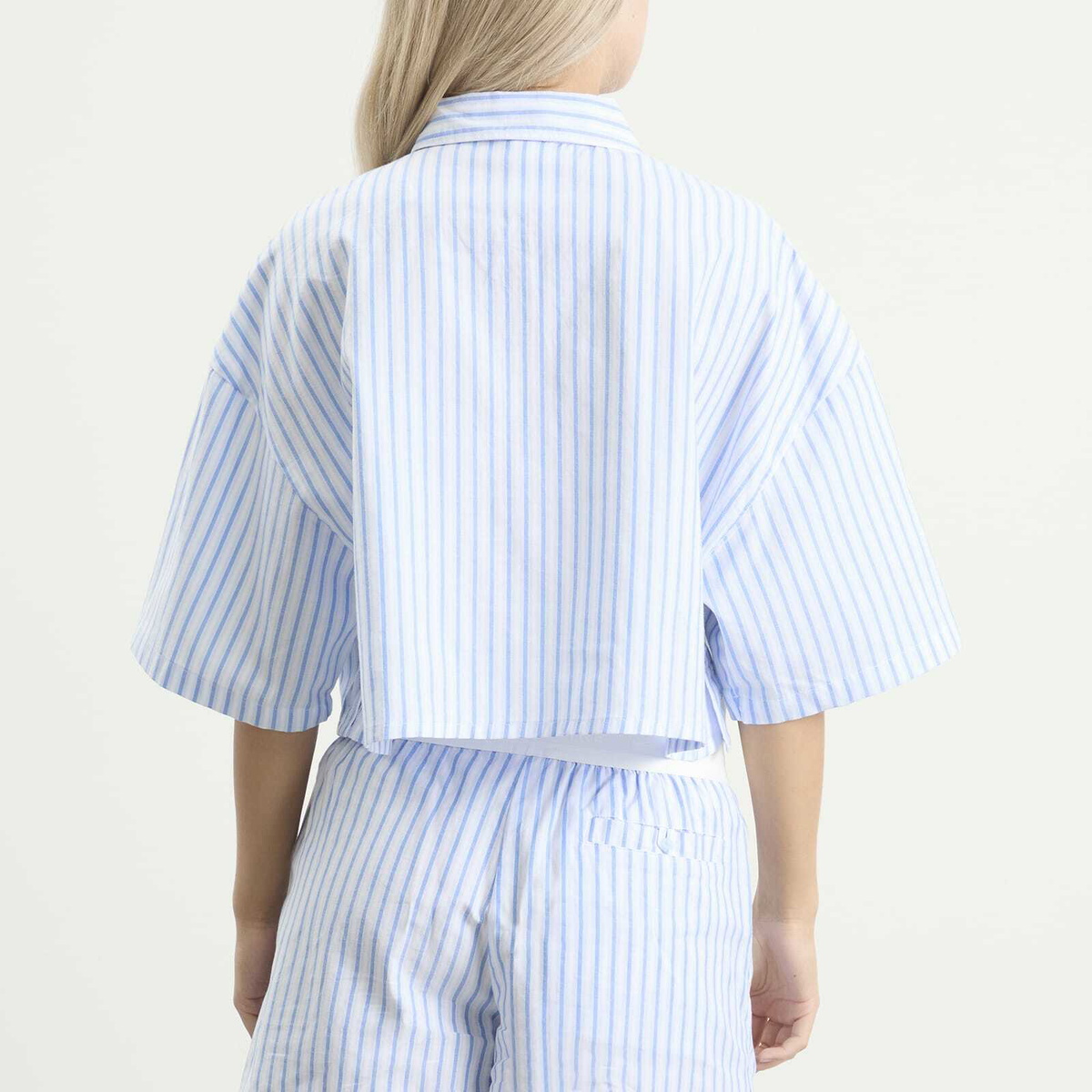 Nike Women's Stripe Shirt in Blue/White