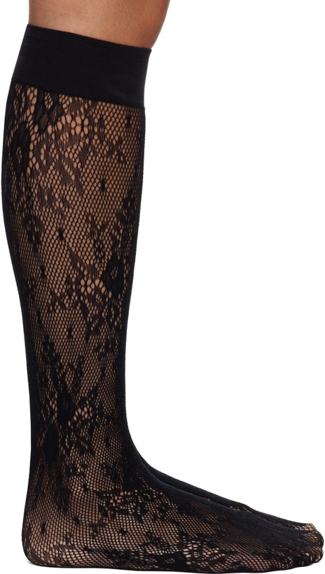 Photo: Swedish Stockings Black Rose Knee-High Stockings