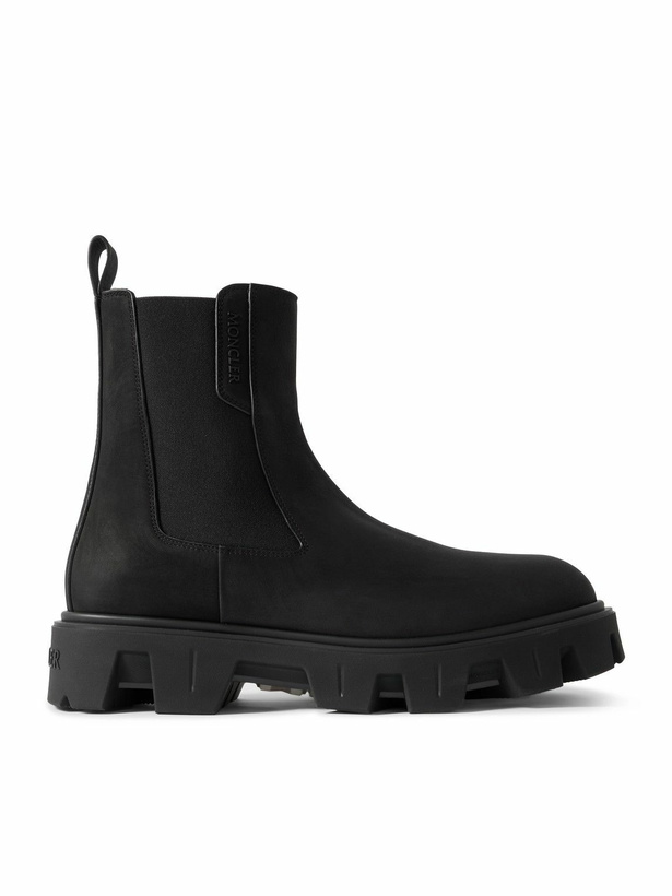 Photo: Moncler - Peak City Nubuck Chelsea Boots - Black