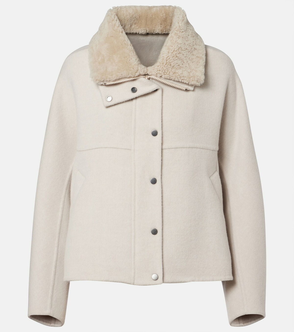 Brunello Cucinelli Shearling-trimmed wool and cashmere jacket