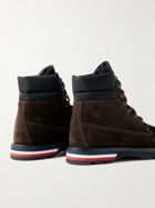 Moncler - Vancouver Shell-Trimmed Suede Hiking Boots - Brown