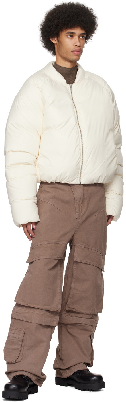 Entire Studios White Pillow Down Bomber Jacket