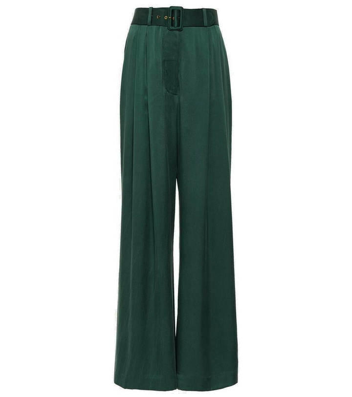 Photo: Zimmermann Tuck silk satin wide-leg pants