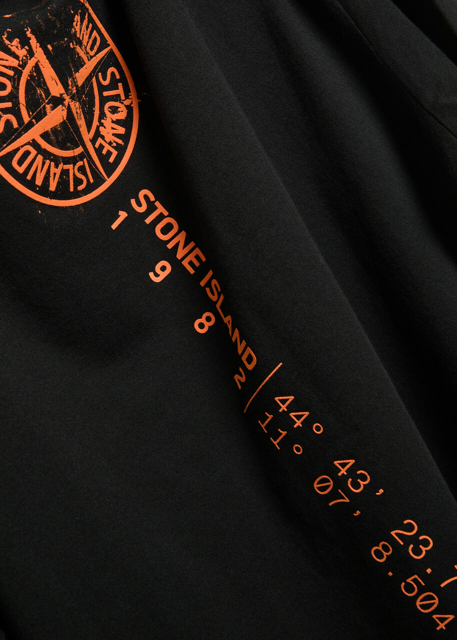 Stone Island Logo-print Cotton T-shirt Black
